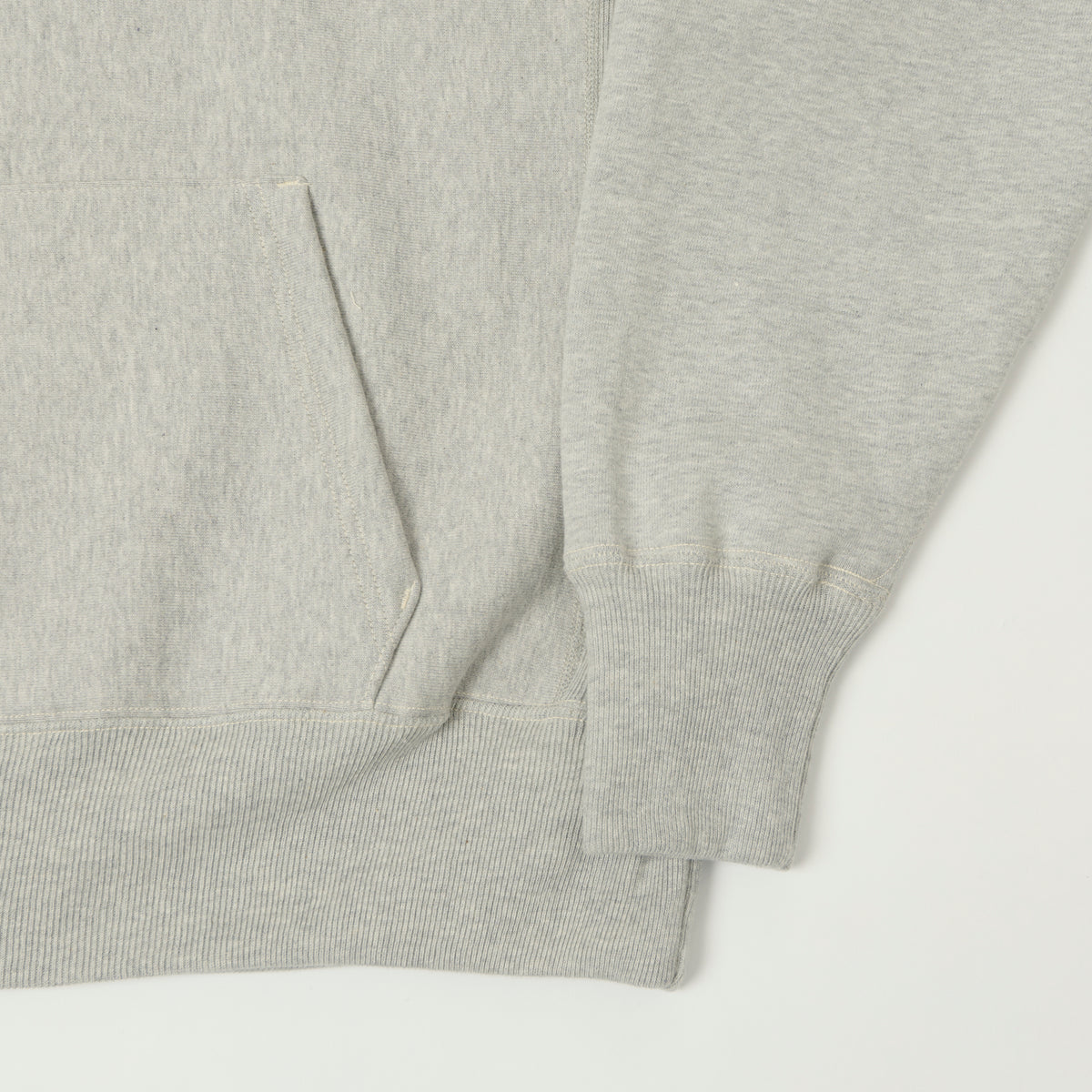 Warehouse 484 'No 40' Reverse Weave Hooded Sweatshirt - Heather Grey
