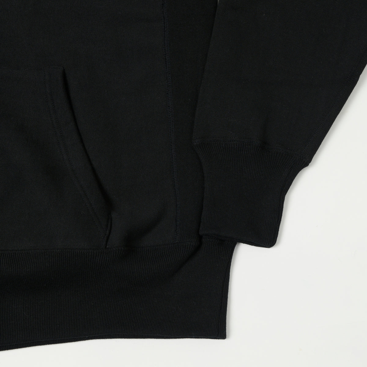 Warehouse & Co 484 Reverse Weave Hooded Sweatshirt - Black