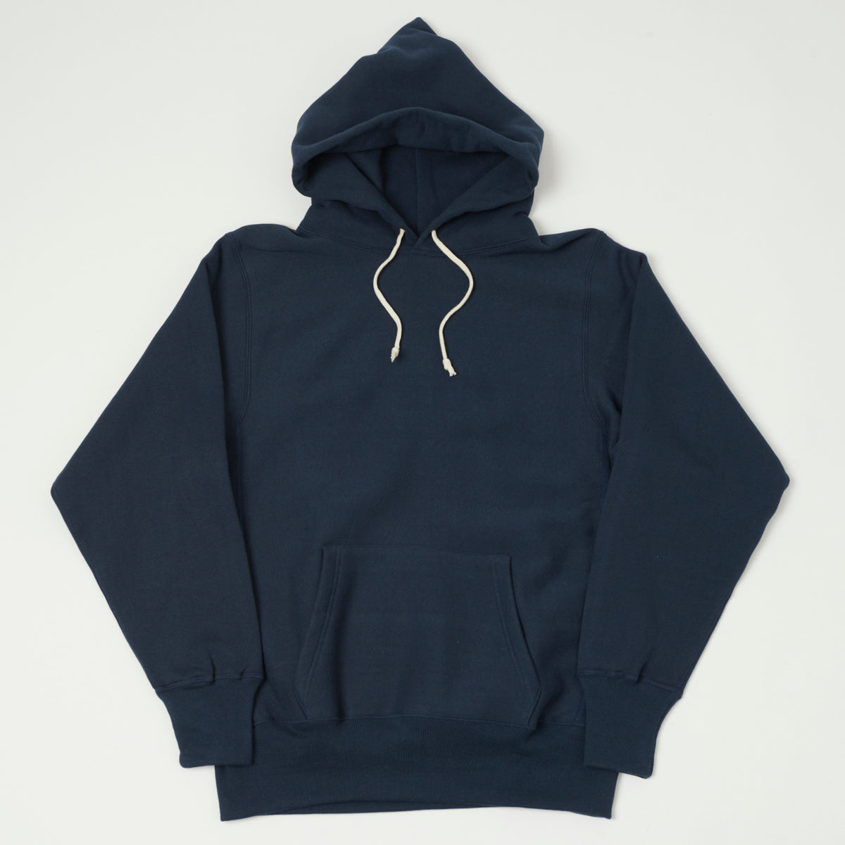 Warehouse & Co 484 Reverse Weave Hooded Sweatshirt - Navy