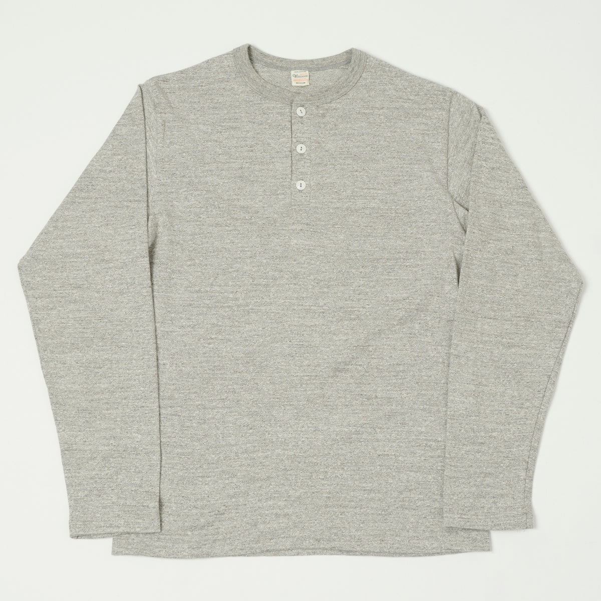Warehouse & Co 5907 Long Sleeve Henley - Heather Grey