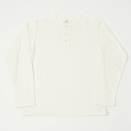 Warehouse & Co 5907 Long Sleeve Henley - Off White