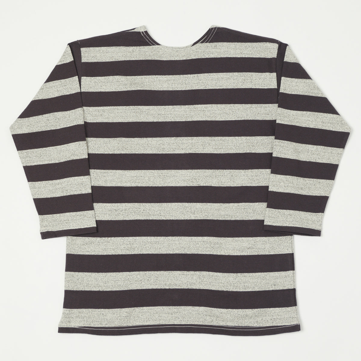 Warehouse & Co 4051 Duck Digger 3/4 Sleeve Stripe T-Shirt - Black/Heather Grey