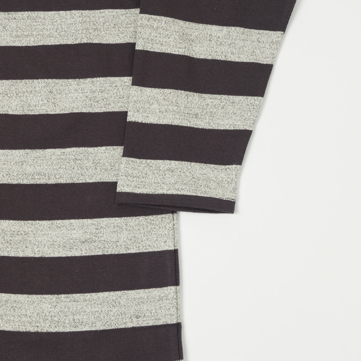 Warehouse & Co 4051 Duck Digger 3/4 Sleeve Stripe T-Shirt - Black/Heather Grey