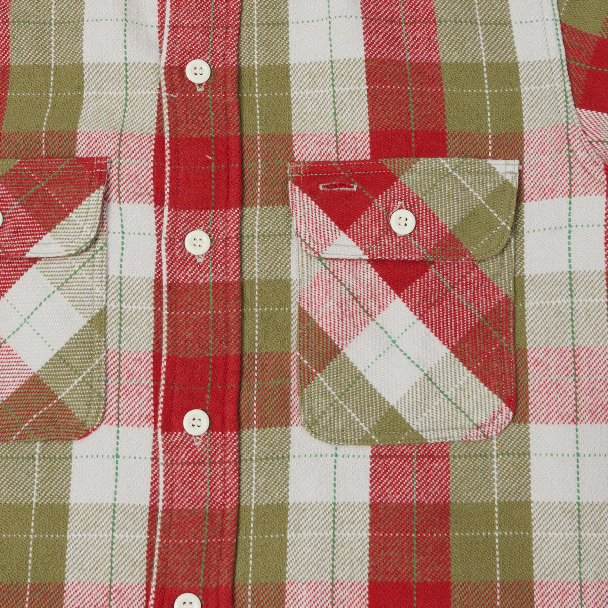 Warehouse & Co 3104 Plaid Flannel Shirt - Red/Khaki
