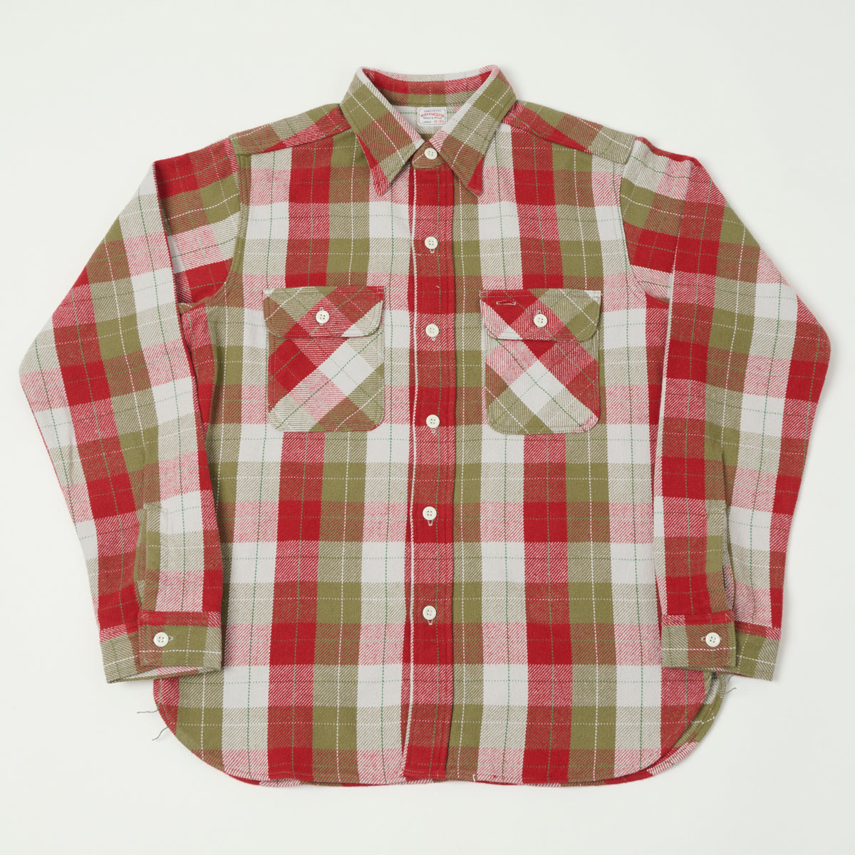 Warehouse & Co 3104 Plaid Flannel Shirt - Red/Khaki