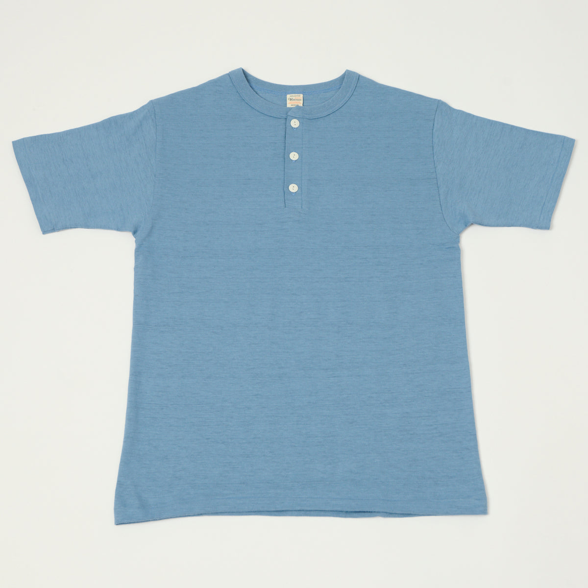 Warehouse & Co 4601 Henley T-Shirt - Pale Blue