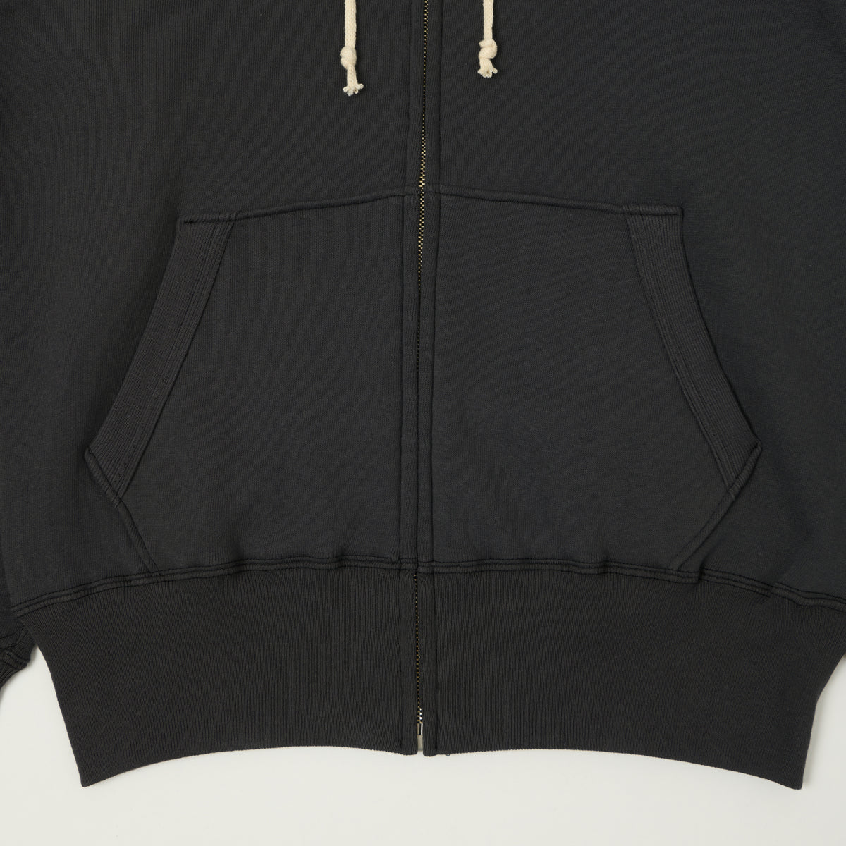 Warehouse & Co 496 Raglan Sleeve Zip Through Hoodie - Black