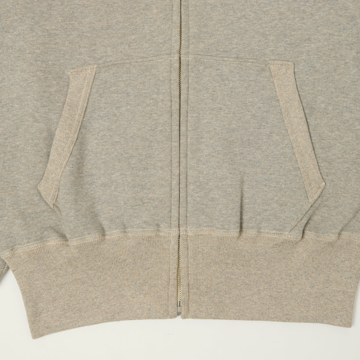 Warehouse & Co 496 Raglan Sleeve Zip Through Hoodie - Heather Grey