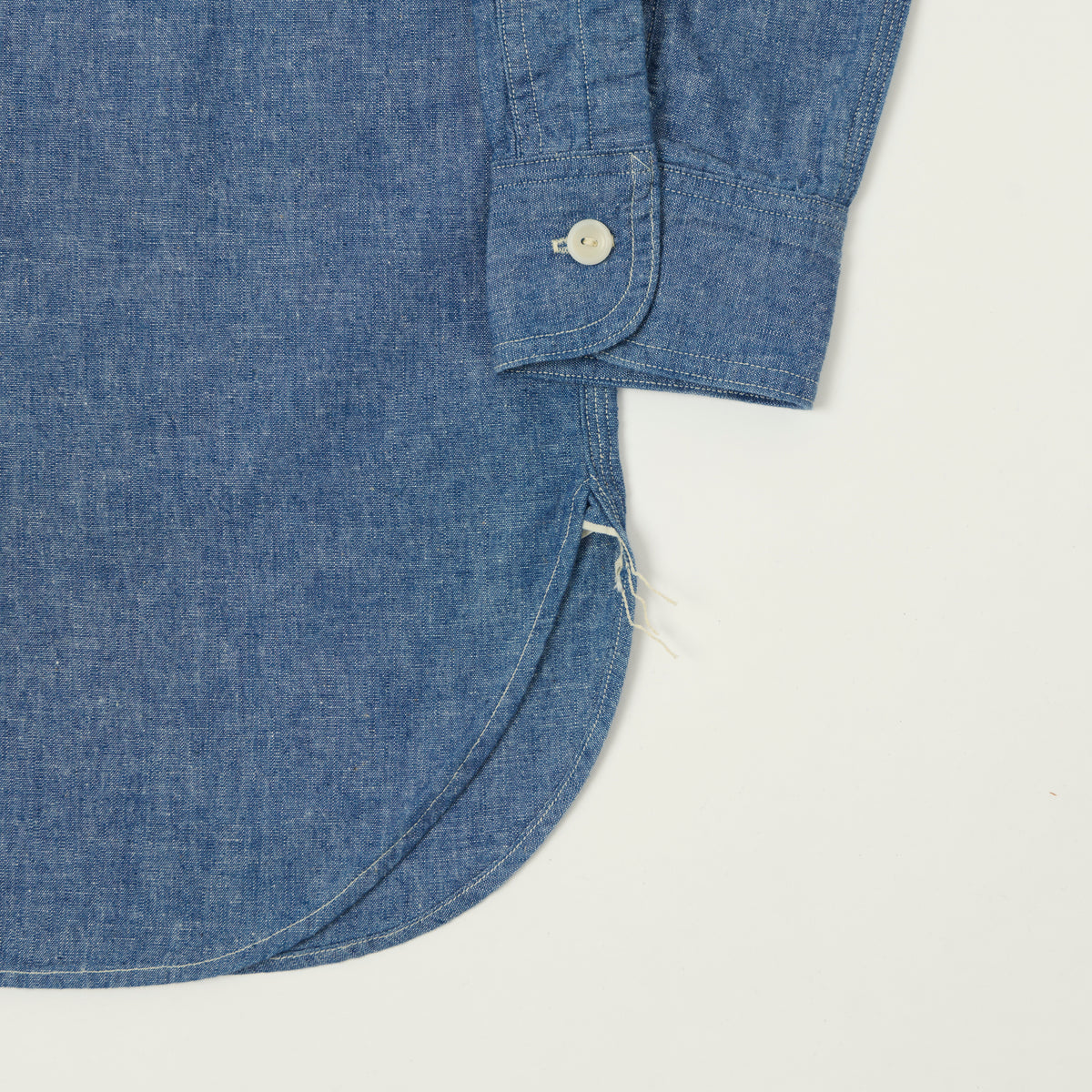 Warehouse & Co 'Duck Digger' 3064 Ventilation Triple Stitch Chambray Shirt - Sax