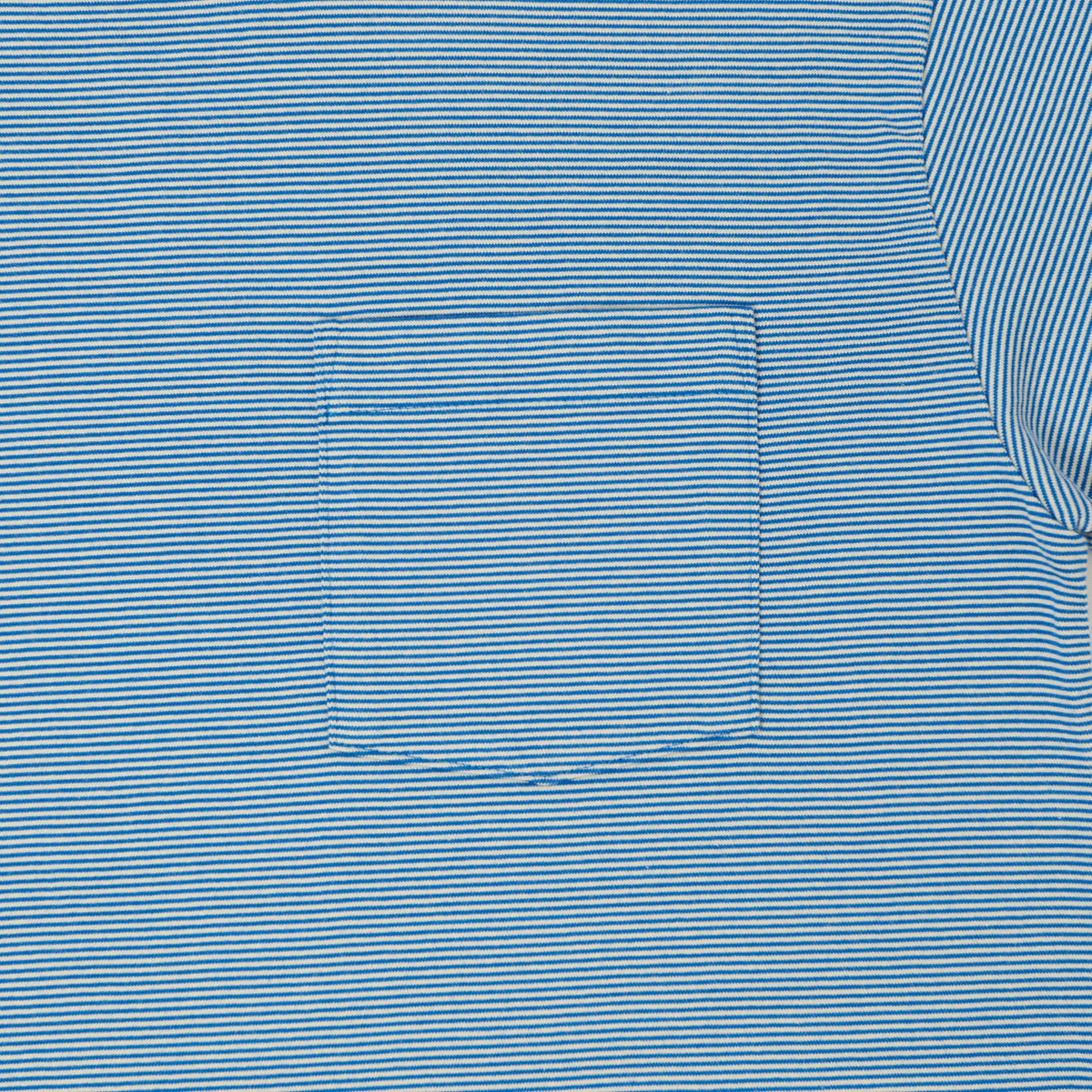 Whitesville Fine Line Stripe Border T-Shirt - Blue