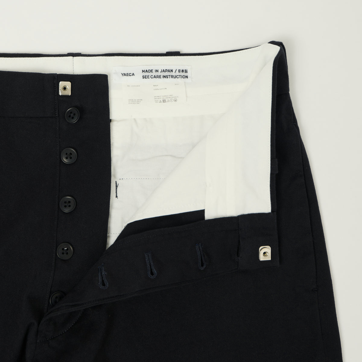 YAECA Wide Leg Classic Chino - Navy