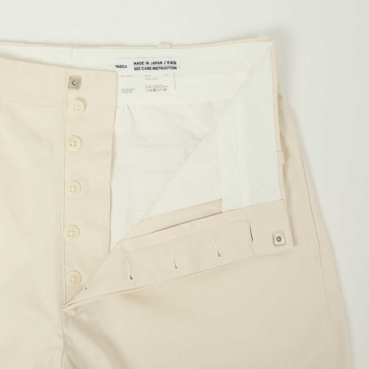 YAECA Wide Leg Classic Chino - White