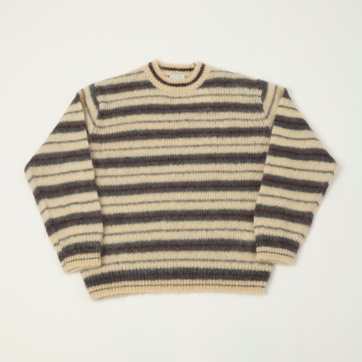 Yonetomi Brushed Mohair Border Knit Jumper - Ivory