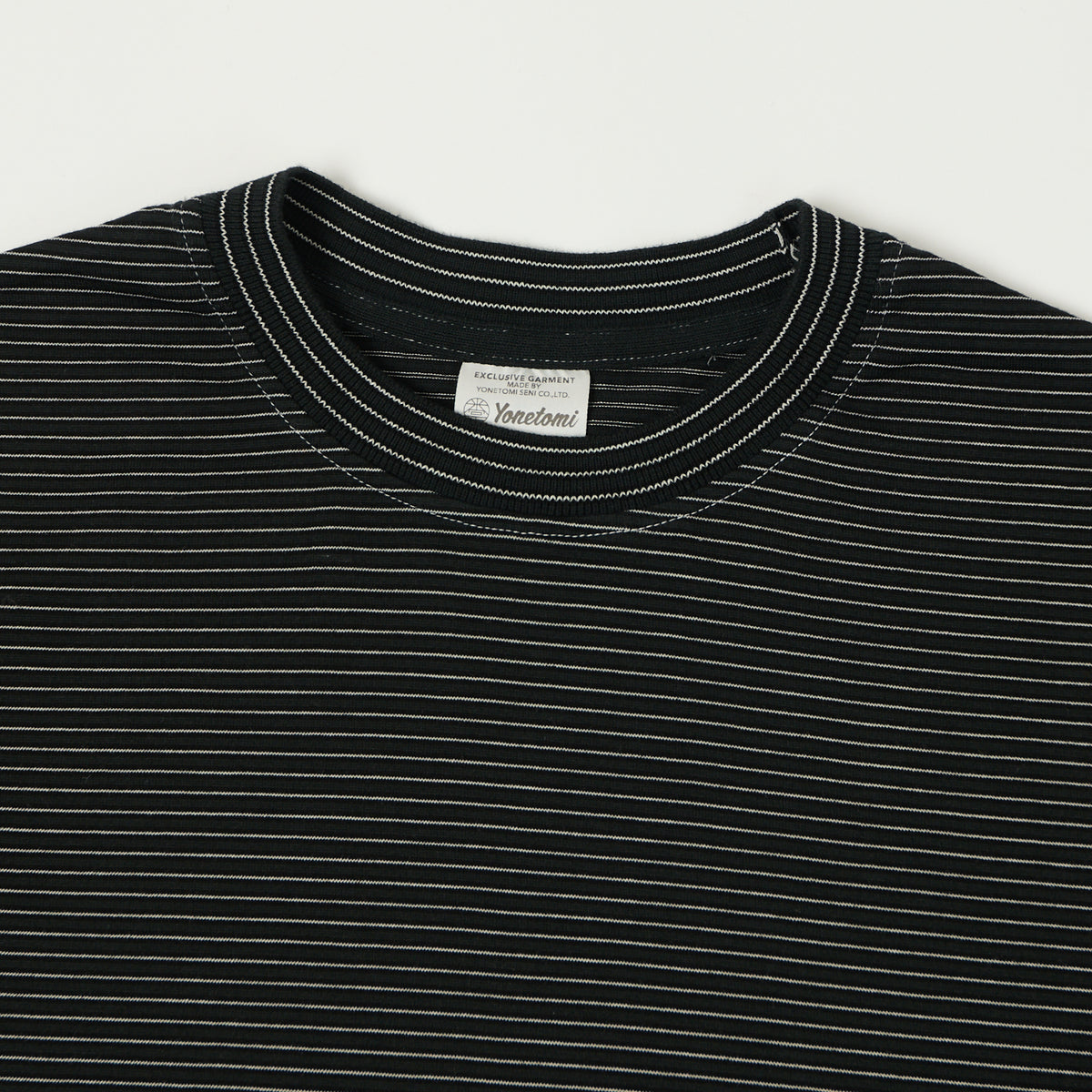 Yonetomi 'New Basic' Garment Dyed Stripe T-Shirt - Black