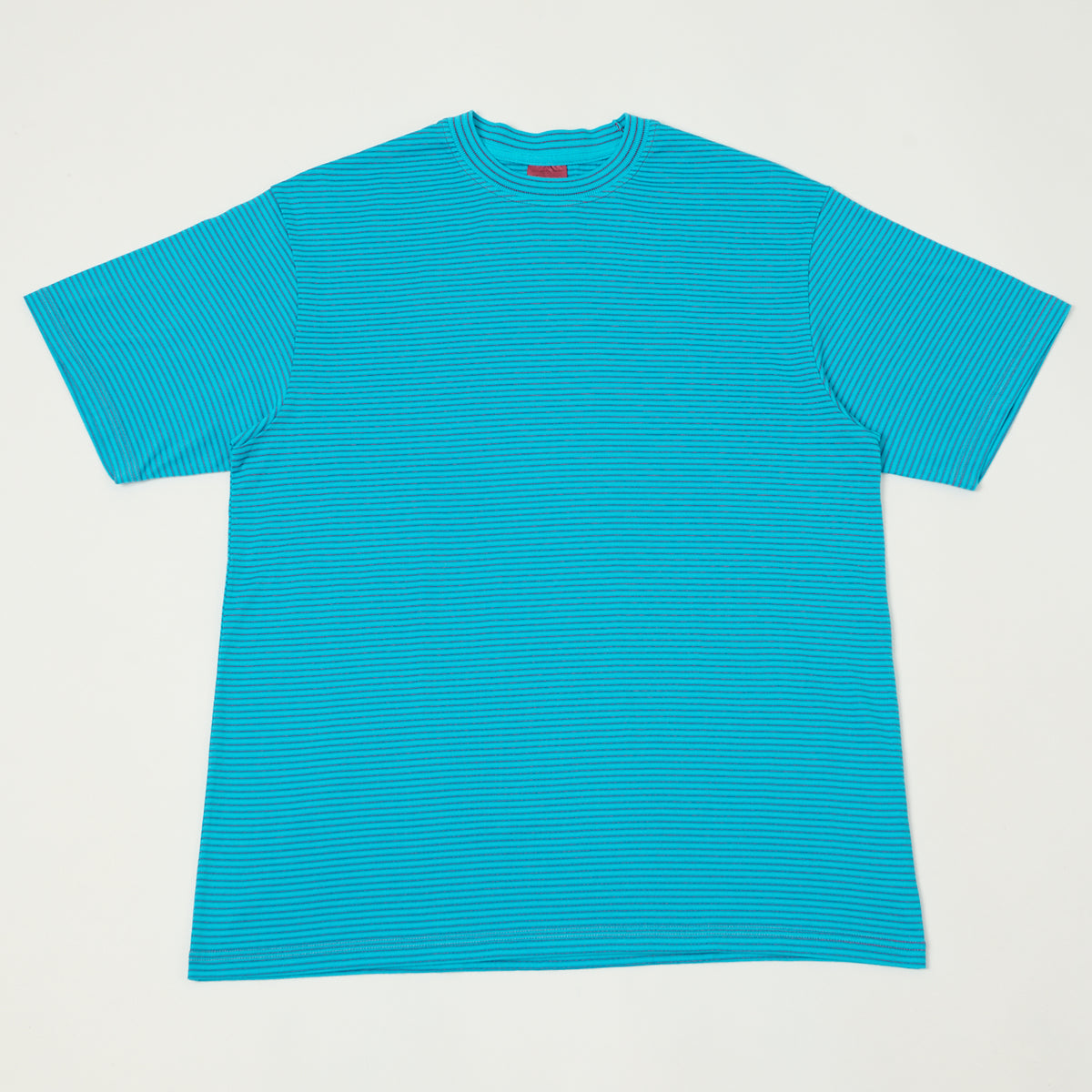 Yonetomi 'New Basic' Garment Dyed Stripe T-Shirt - Blue