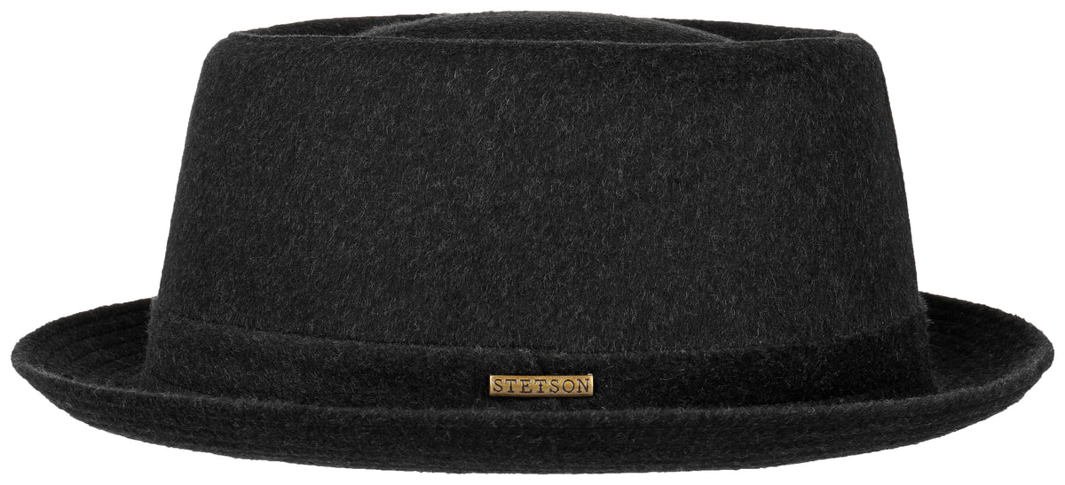 Stetson Wool Pork Pie Hat - Black