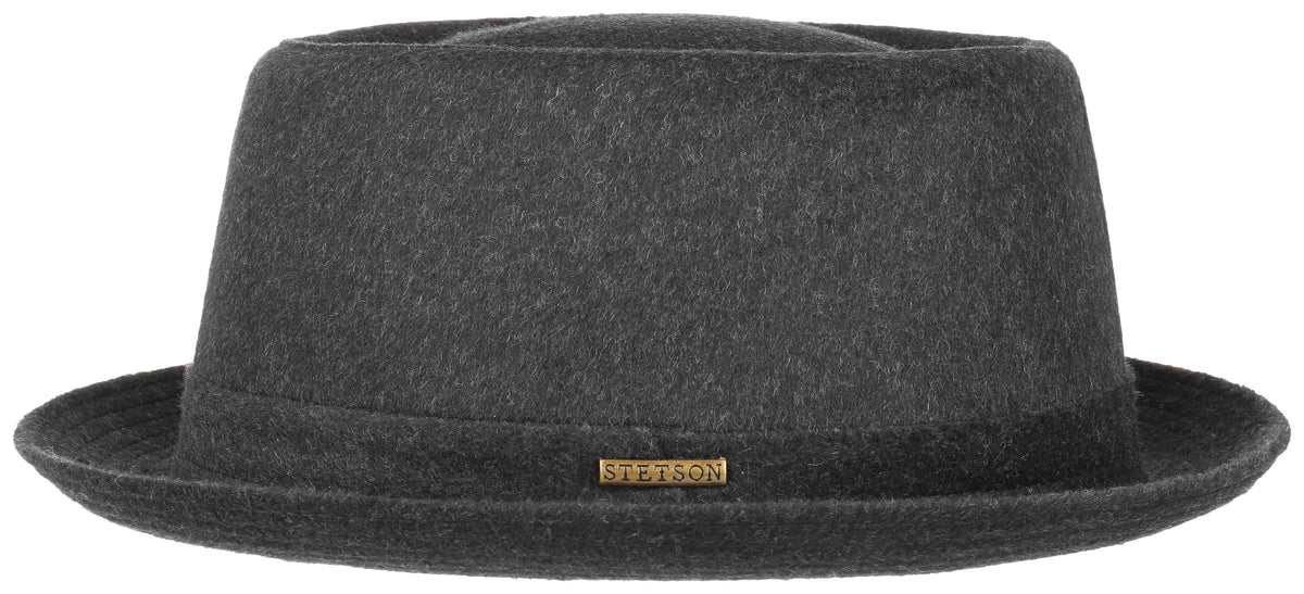 Stetson Wool Pork Pie Hat - Charcoal