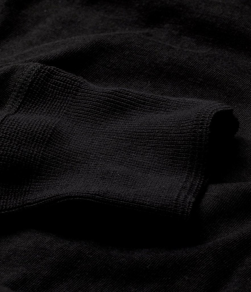 Merz b. Schwanen 'The Originals' 102 Lightweight Long Sleeve Henley - Deep Black