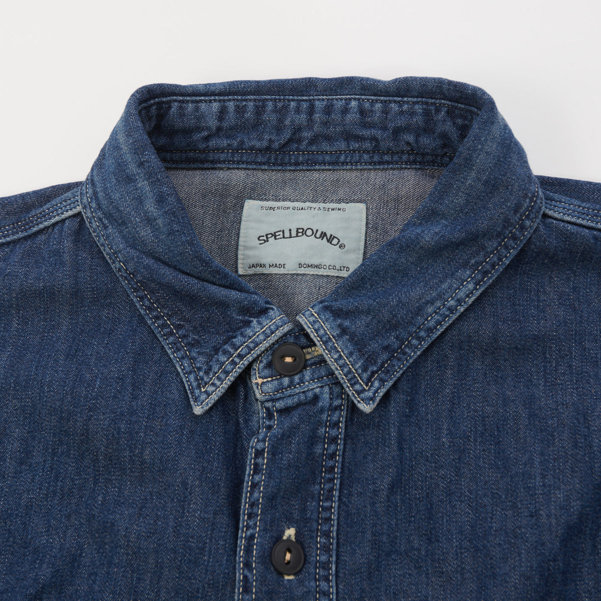 Spellbound Denim Work Shirt - Mid Wash