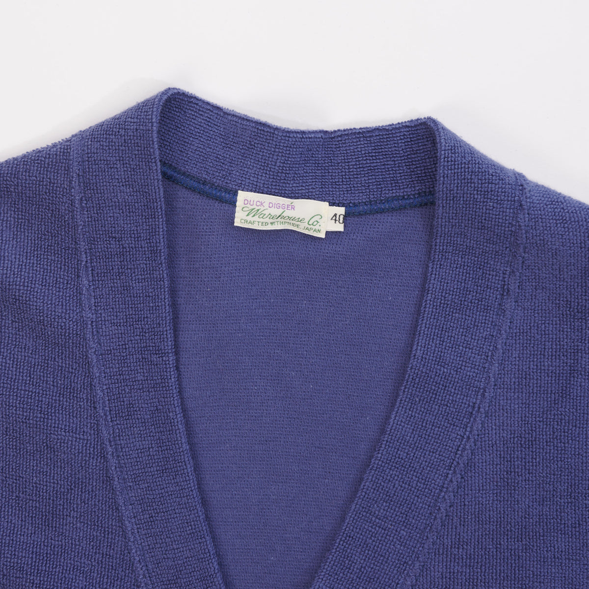 Warehouse & Co 488 Cotton Pile Cardigan - Navy