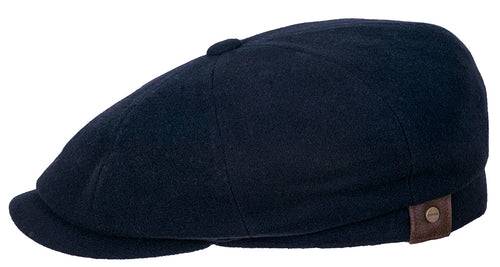 Stetson Hatteras Wool/Cashmere Flat Cap - Navy Blue