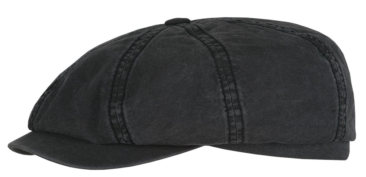 Stetson Hatteras Cotton Flat Cap - Black
