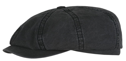 Stetson Hatteras Cotton Flat Cap - Black