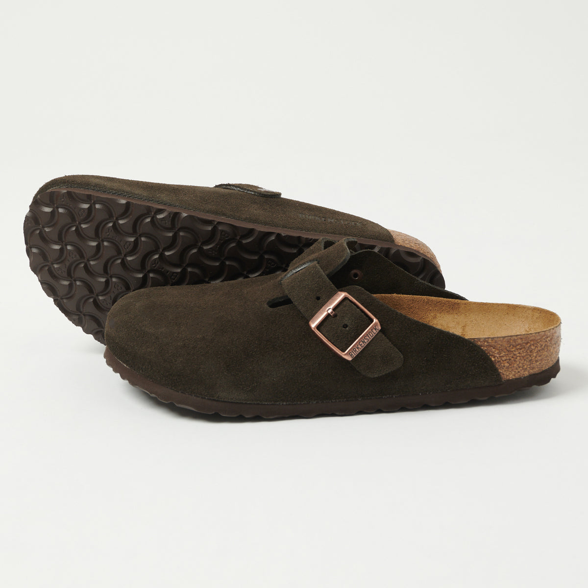 Birkenstock Boston Suede Leather Shoe - Mocha