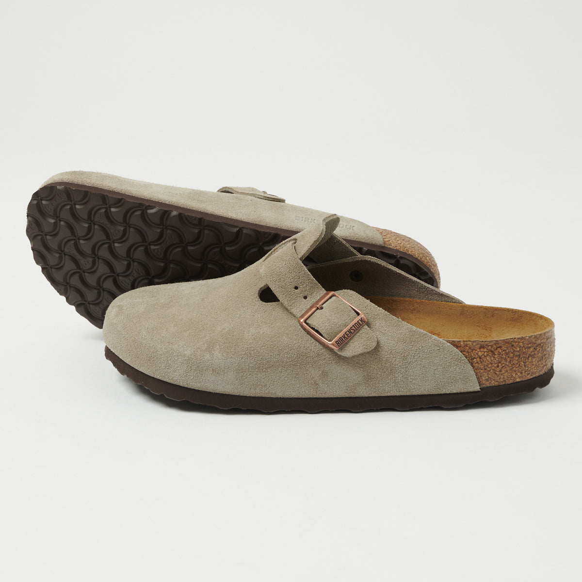 Birkenstock Boston Suede Leather Shoe - Taupe