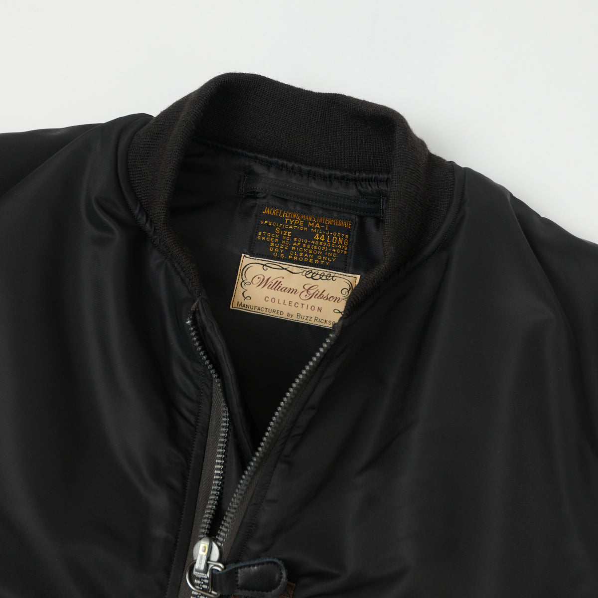Buzz Rickson's x William Gibson MA-1 Flight Jacket 'Slender Long' - Black