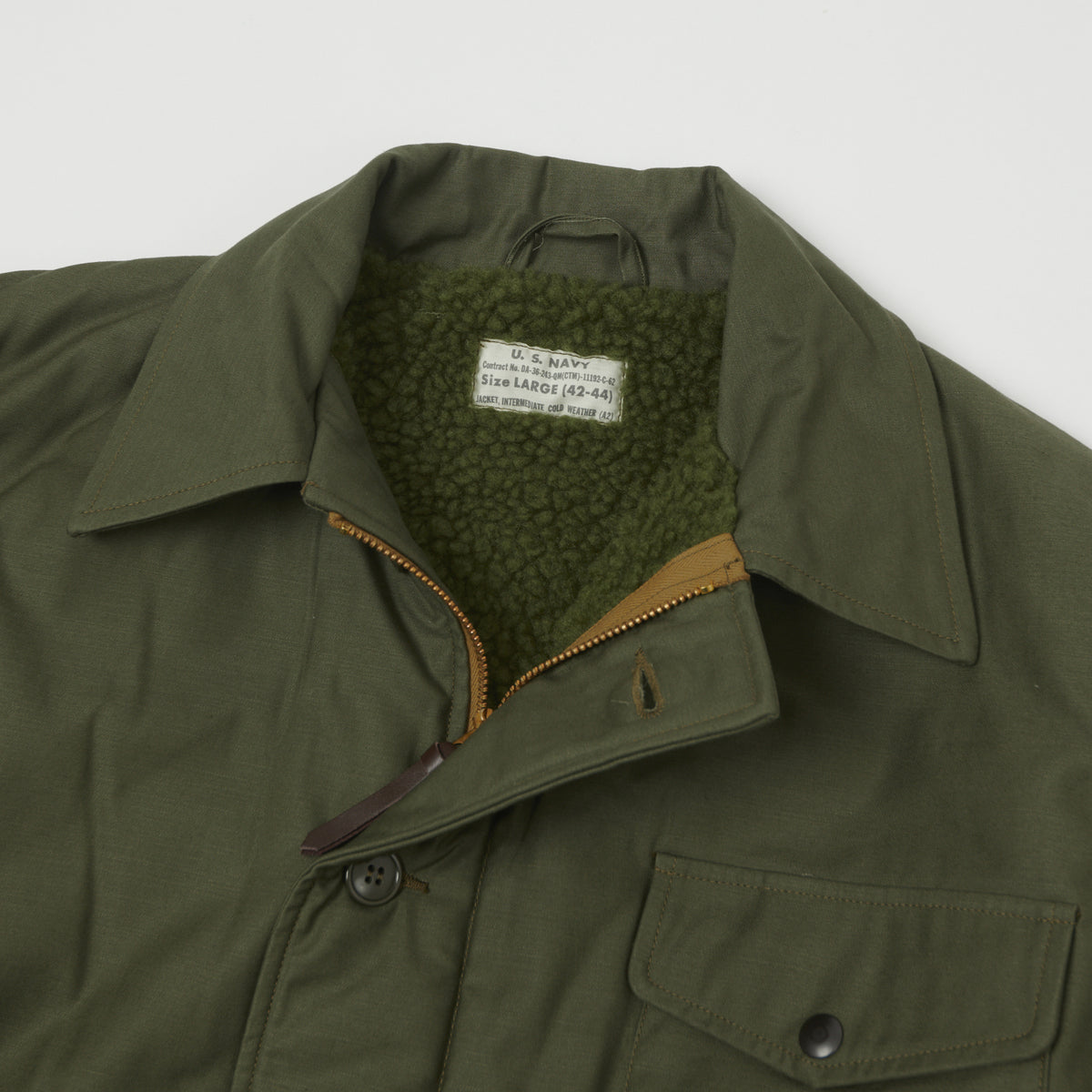 Buzz Rickson's U.S. Navy A-2 Cold Weather Deck Jacket - Olive
