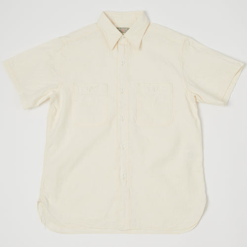 Buzz Rickson's Short Sleeve Chambray Shirt - White