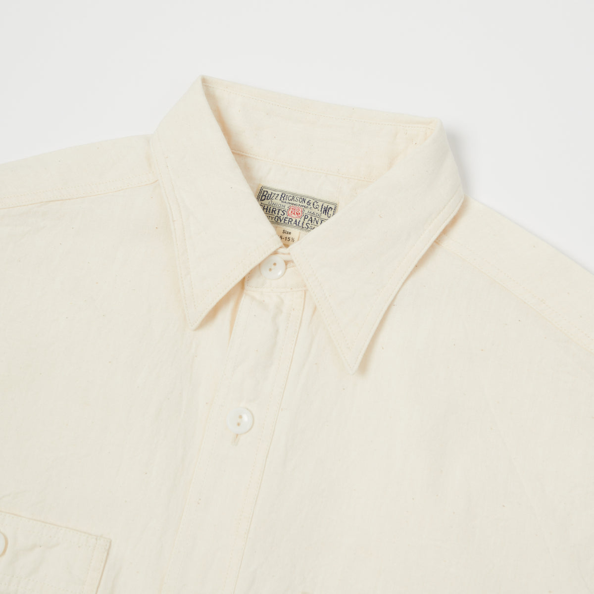 Buzz Rickson's Short Sleeve Chambray Shirt - White