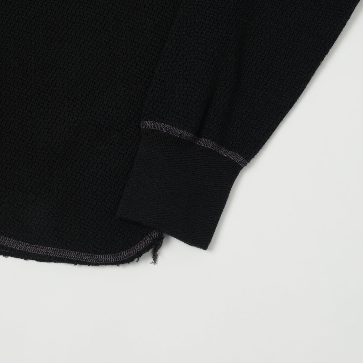 Buzz Rickson's Long Sleeve Thermal Henley - Black