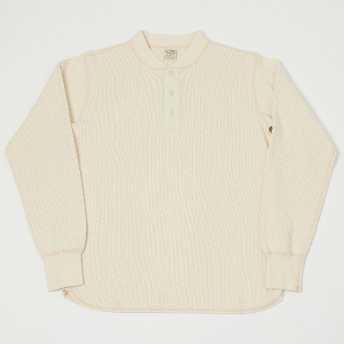 Buzz Rickson's Long Sleeve Thermal Henley - Natural