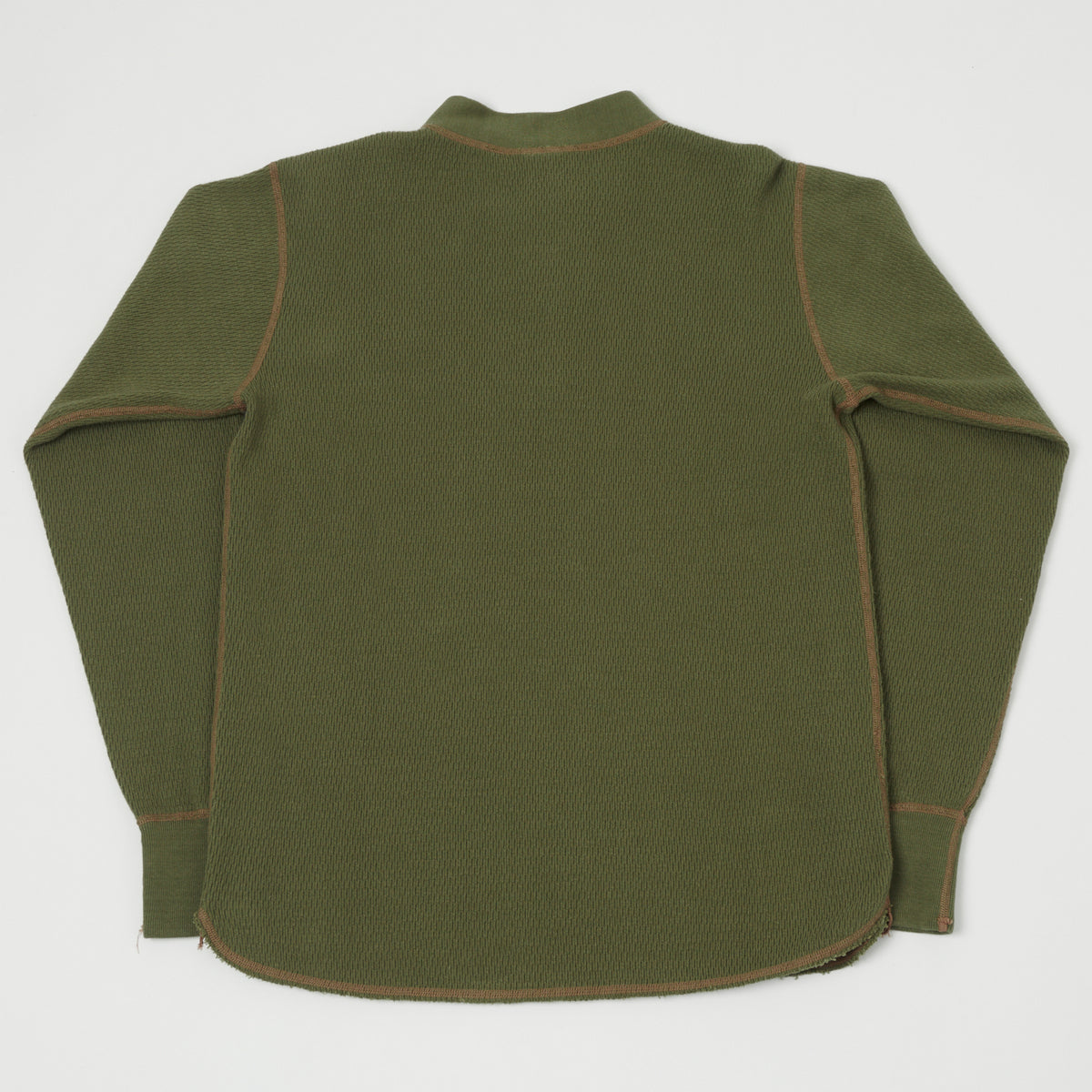 Buzz Rickson's Long Sleeve Thermal Henley - Olive