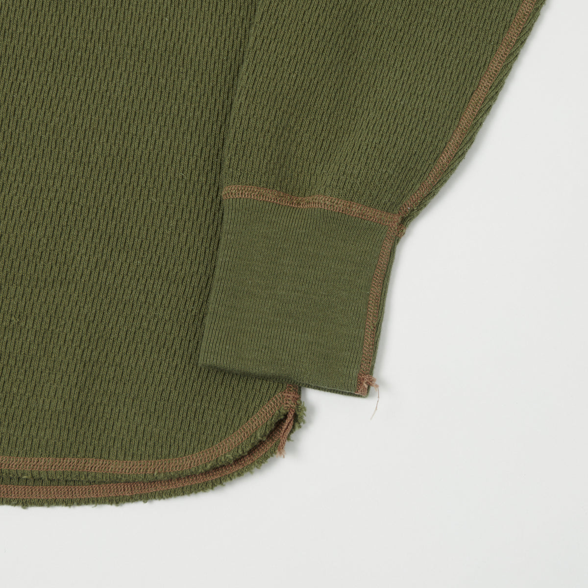 Buzz Rickson's Long Sleeve Thermal Henley - Olive
