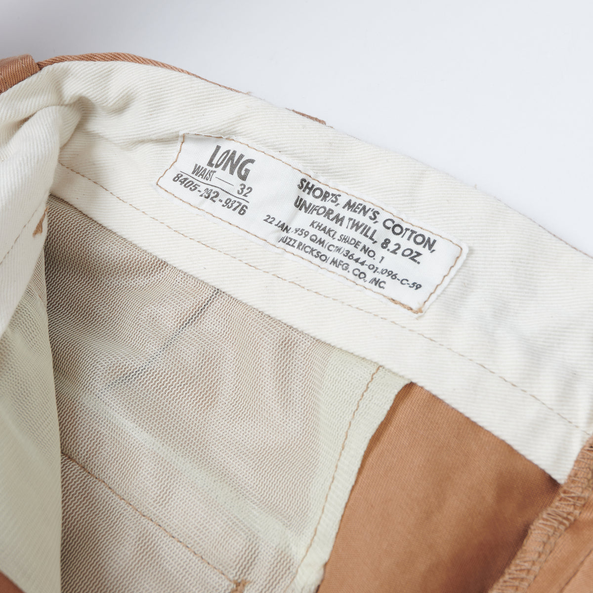 Buzz Rickson's 'Uniform Twill' 8.2oz Chino Short - Khaki
