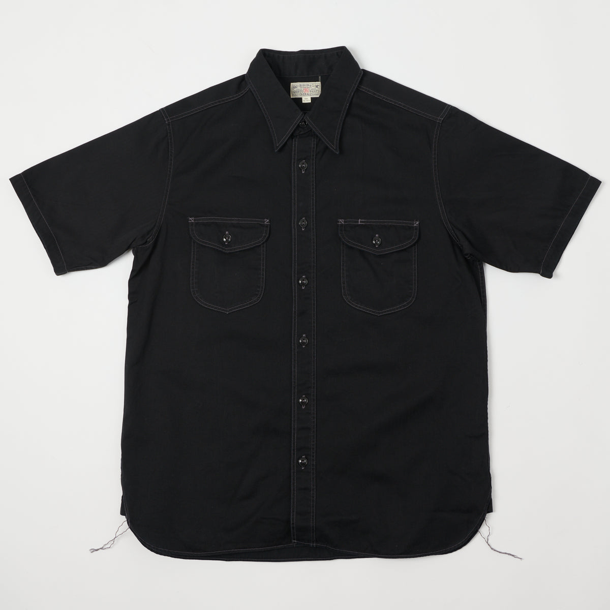 Buzz Rickson's Short Sleeve Herringbone Work Shirt - Black