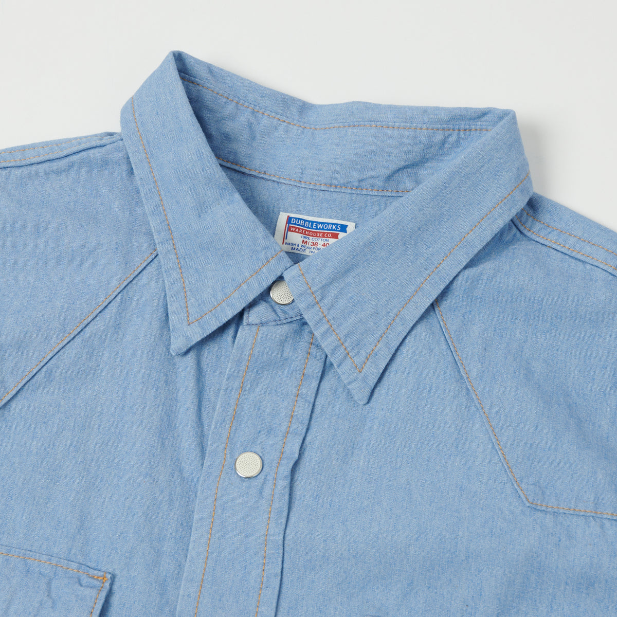 Dubbleworks Lot. 43001 Chambray Western Shirt - Sax Blue
