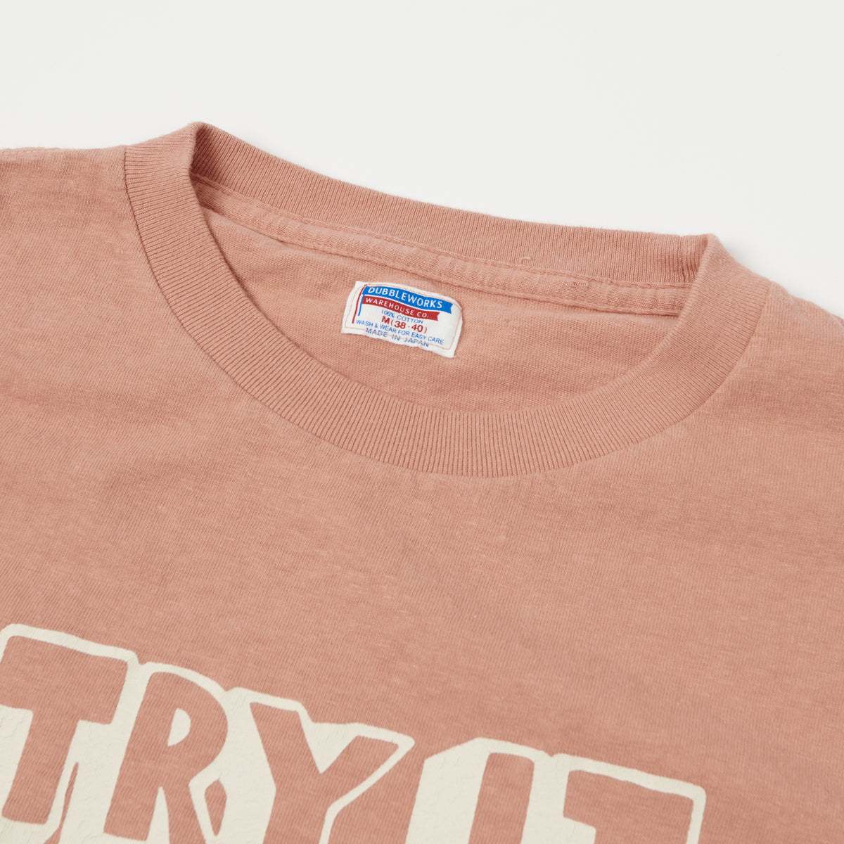 Dubbleworks 'Try It' Print Tee - Salmon Pink
