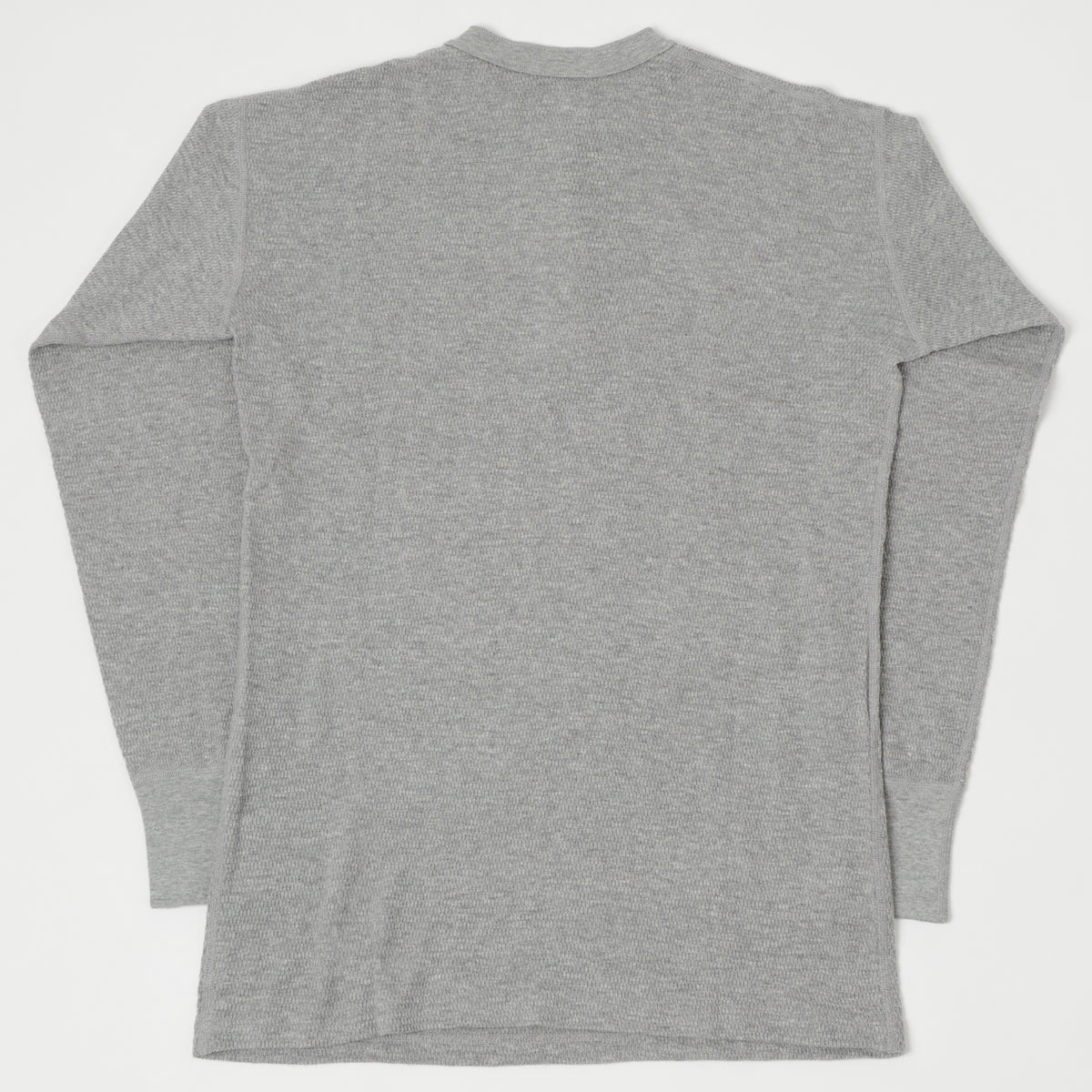 Dubbleworks Long Sleeve Thermal Henley - Heather Grey