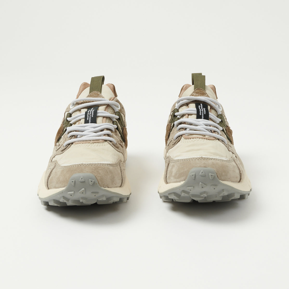 Flower Mountain Yamano 3 Man Suede/Nylon Sneaker - Off White/Beige
