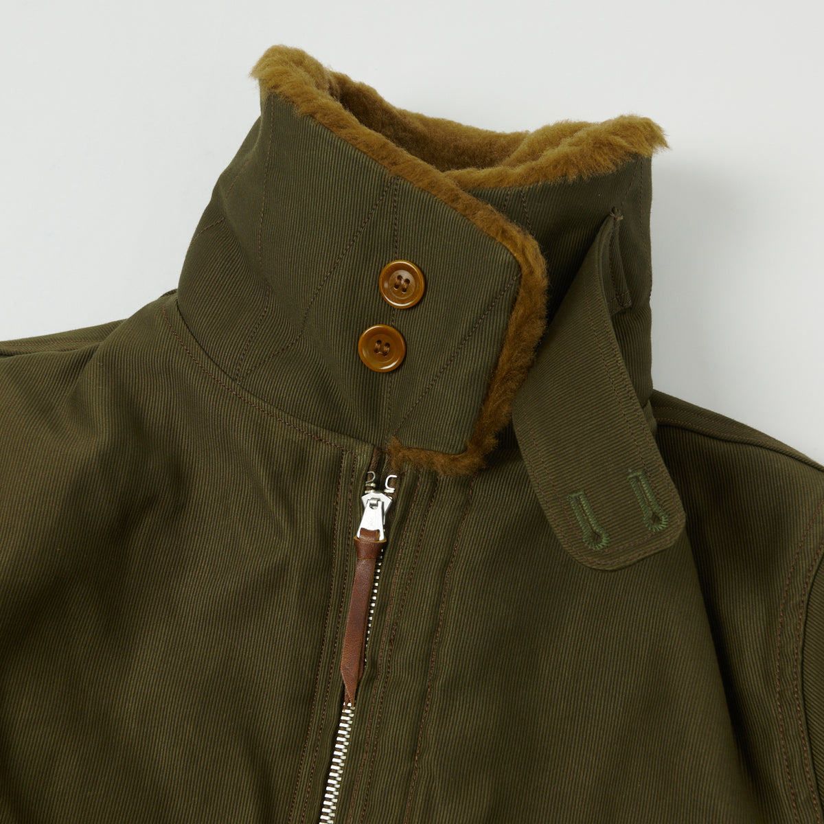 Freewheelers S-3 Winter Flying Jacket - Dark Khaki Green