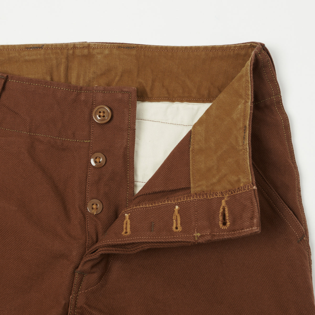 Freewheelers & Co Union Special Overalls  'Aviators' Trouser - Red Brown