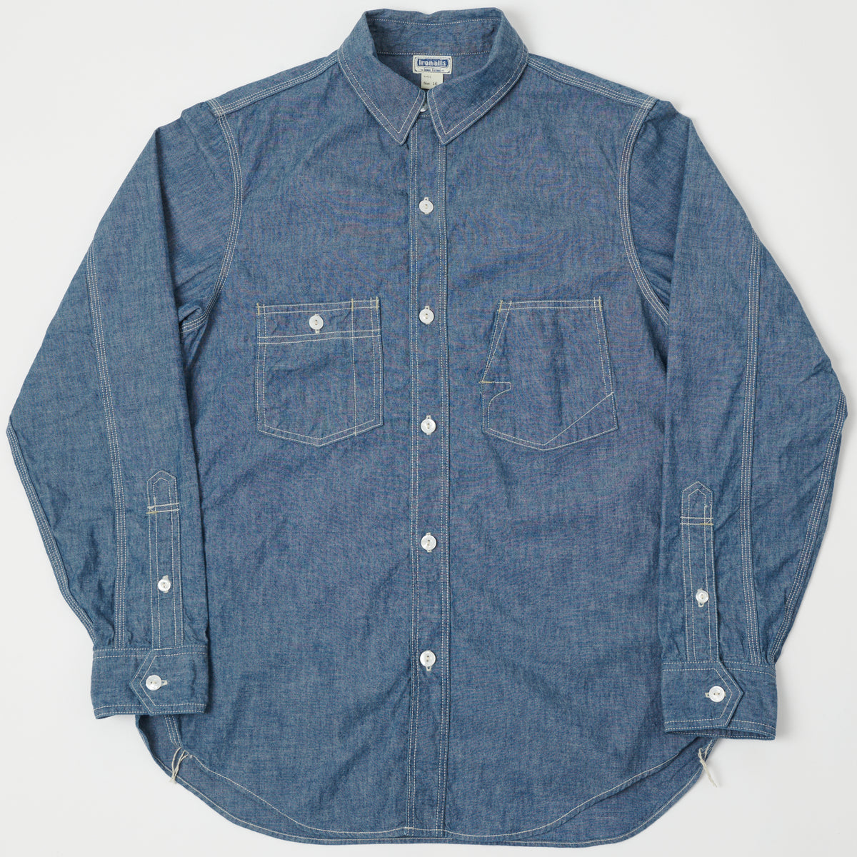 Freewheelers & Co Ironalls Long Sleeve Work Shirt - Indigo Chambray