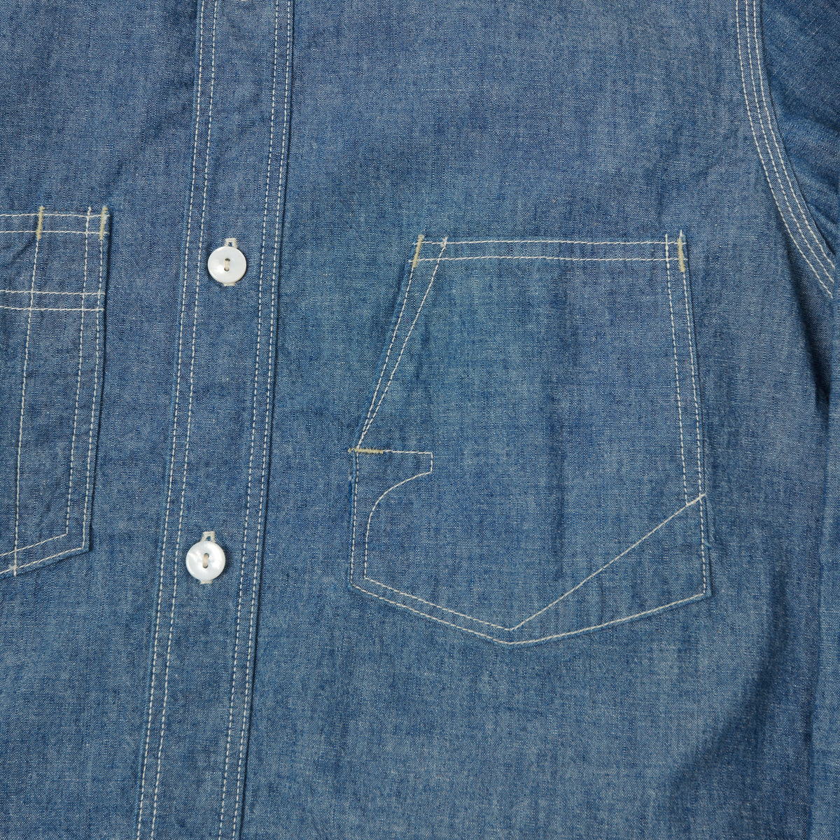 Freewheelers & Co Ironalls Long Sleeve Work Shirt - Indigo Chambray