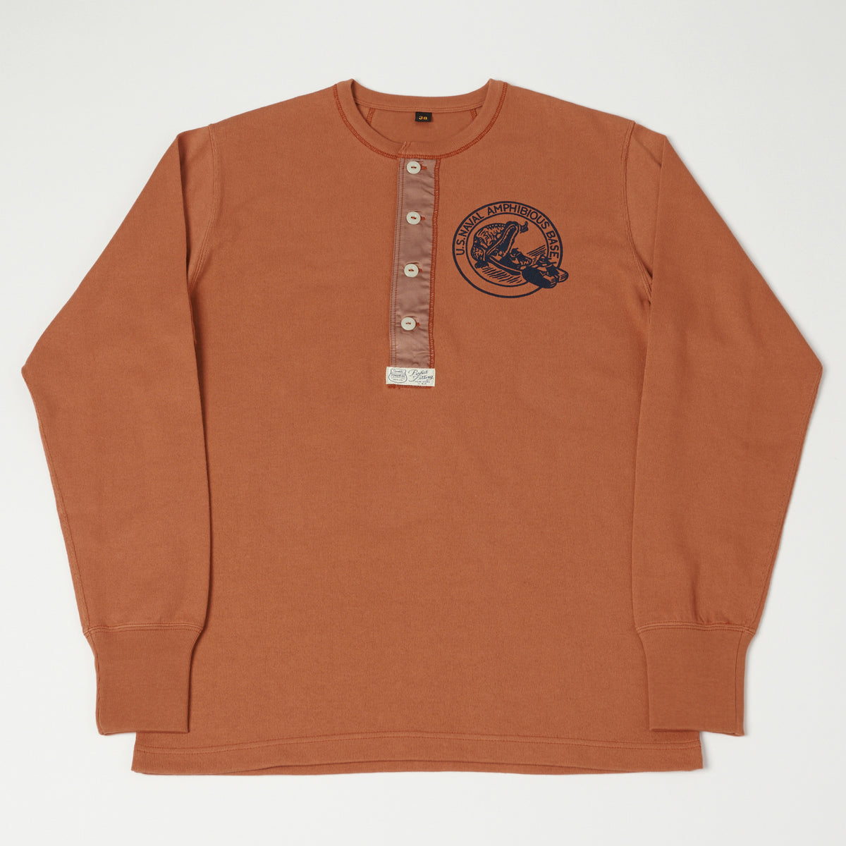 Freewheelers & Co Power Wear ‘U.S Amphibious’ Long Sleeve Henley - Old Rose