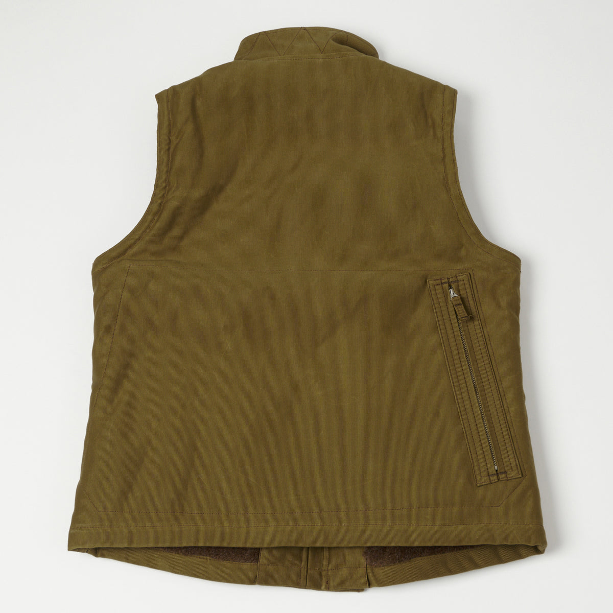 Freewheelers 2231007 ‘Winter Aviators’ Vest - Dark Khaki/Beige
