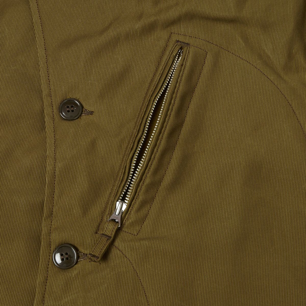 Freewheelers 2231007 ‘Winter Aviators’ Vest - Dark Khaki/Beige